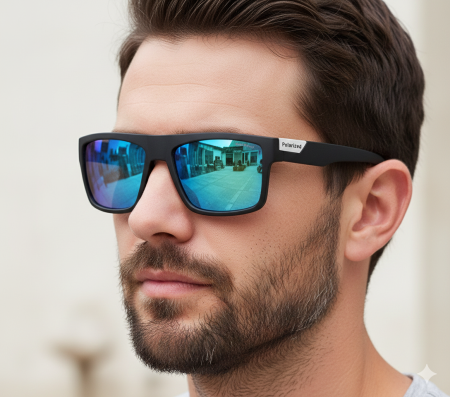 نظارة شمسية ازرق مربع