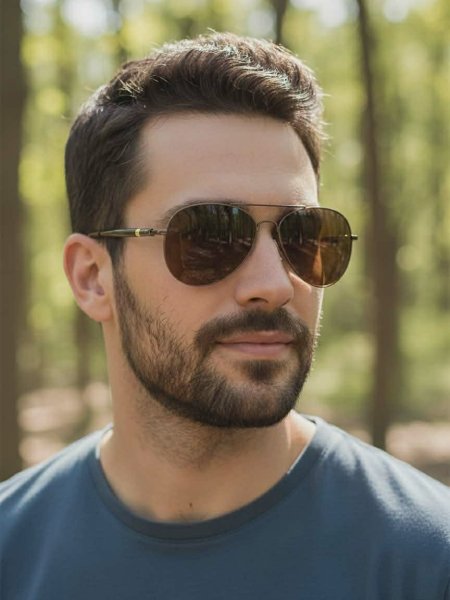 نظارة شمسية دائري بني