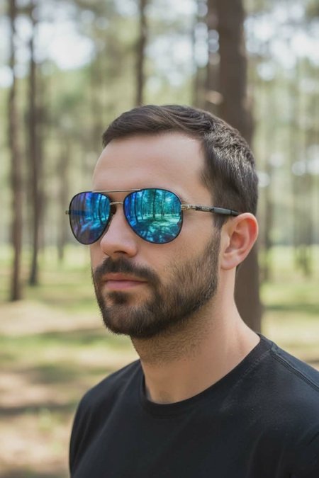 نظارة شمسية دائري ازرق